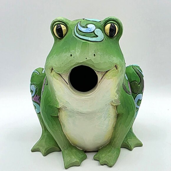 Jim Shore 2015 Outdoor Living Frog Birdhouse Resin w Chain NWT 637243 RETIRED - Picture 4 of 13